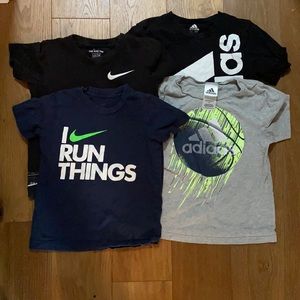 Lot of 4 boys tee shirts size 6 Nike adidas